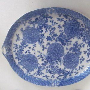 Blue Chrysantheum BlueTransferware Serving Platter Blue & White China dinnerware